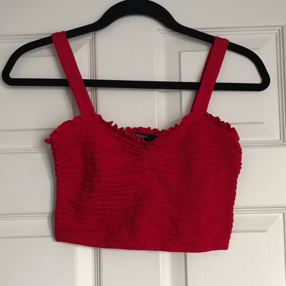 Forever 21 red crop tank top